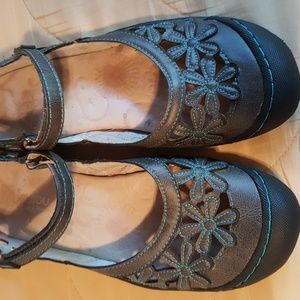 Jambu charcoal with teal trim Mary Jane Shoes